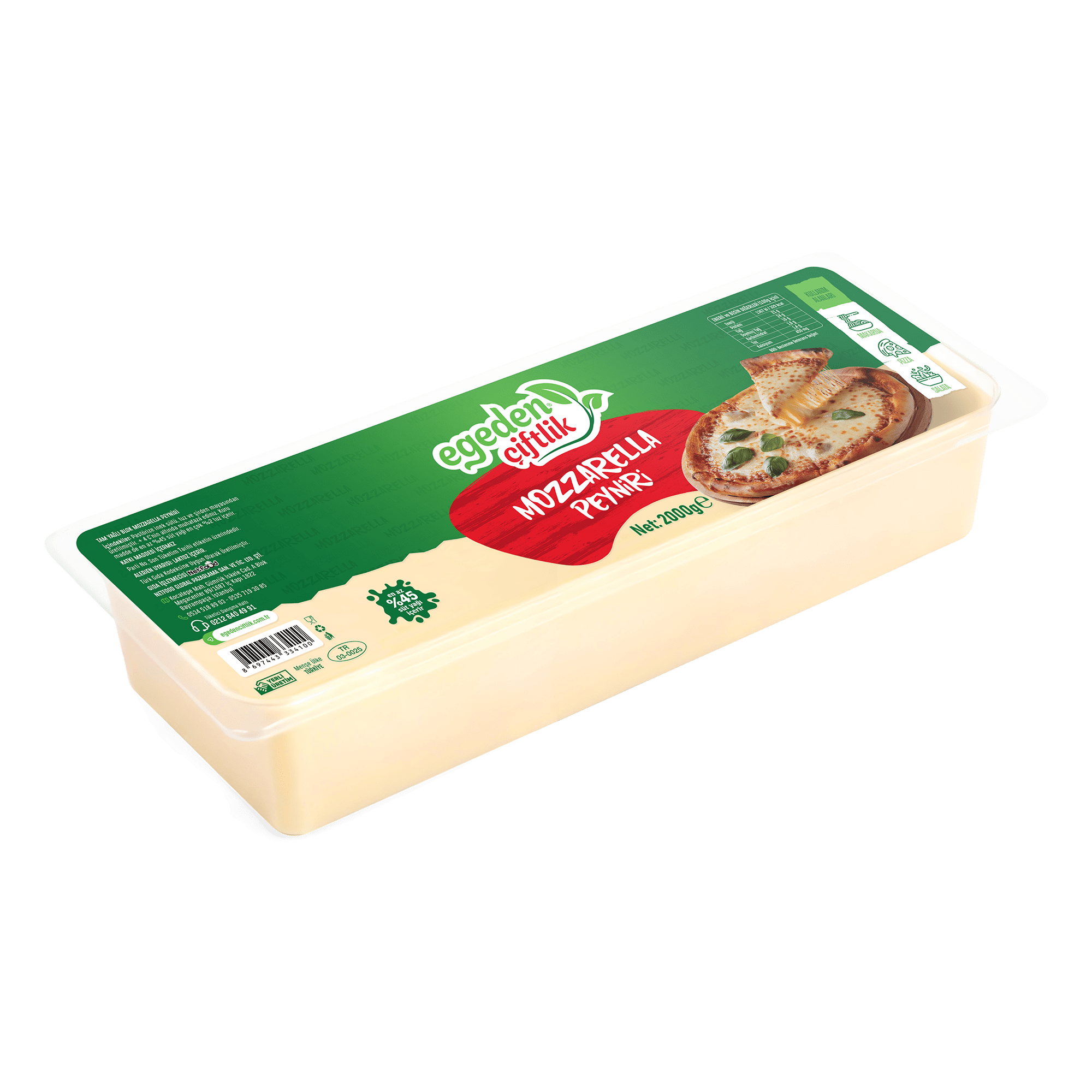 Blok Mozzarella Peyniri - 2000gr