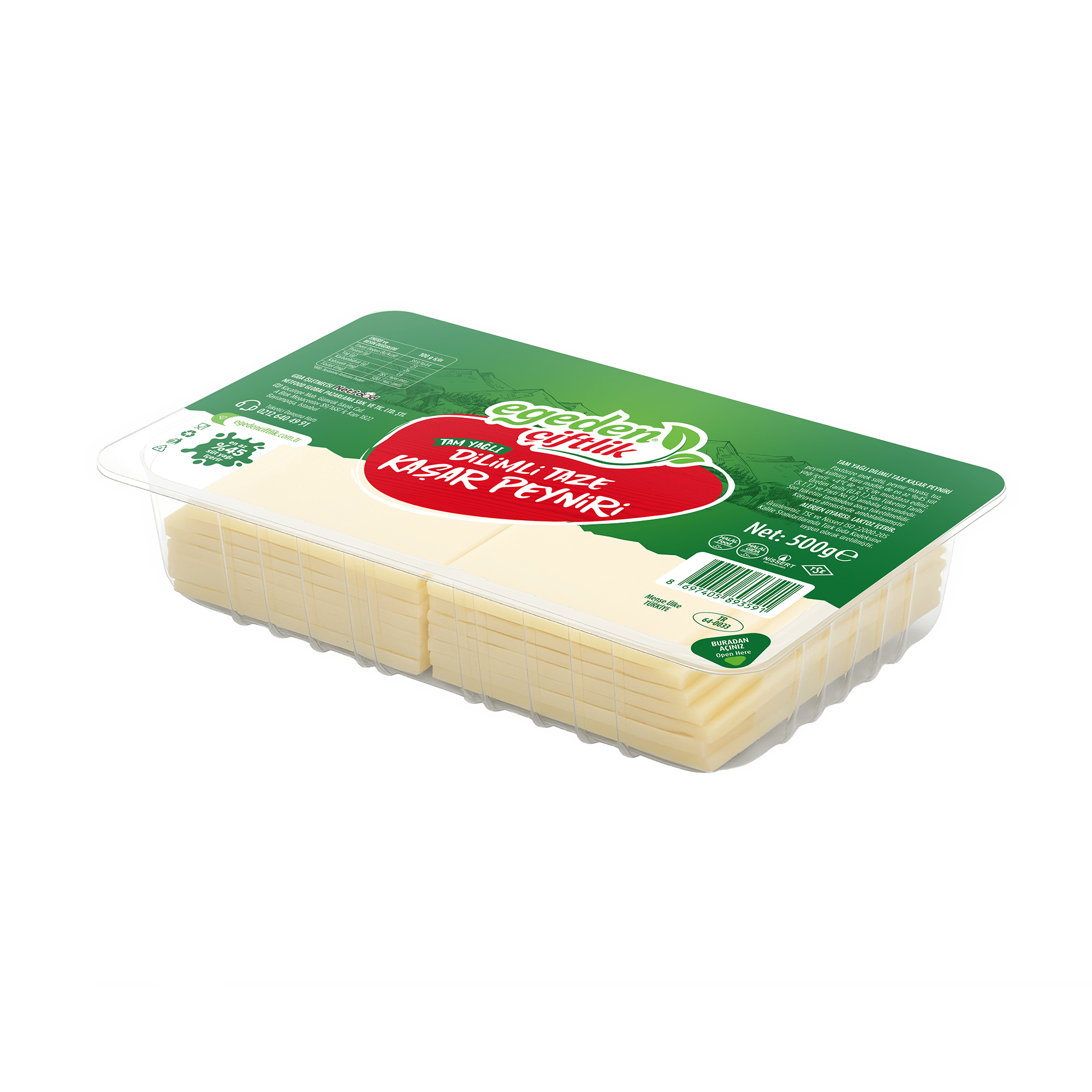 Tam Yağlı Dilimli Taze Kaşar Peyniri - 500gr